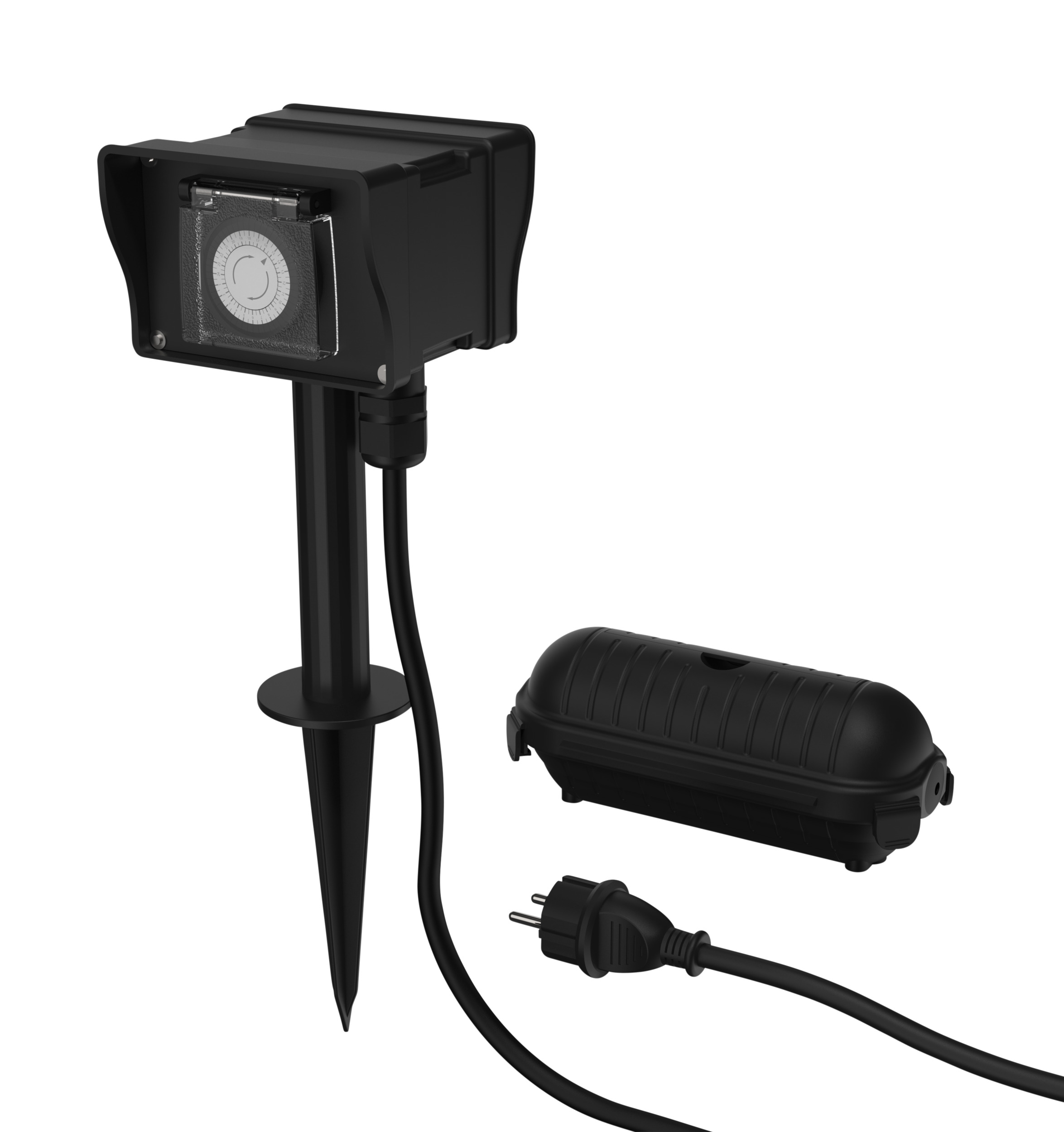 Ansmann Outdoor tijdschakelaar met dubbel stopcontact AES8