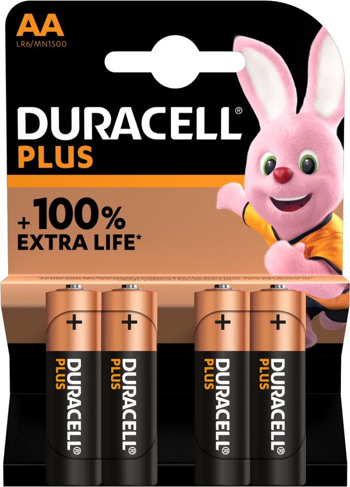 Duracell Alka plus 100% AA X4